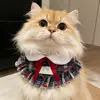 Collar para Gato Mascota con Adorno de Cascabel de Perro Lindo, Encaje de Alta Calidad para Perros Pequeños y Medianos, Babero Ajustable
