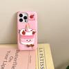 Estuche para teléfono Apple Pro Max con diseño de pastel de polvo de chica linda, soporte para iPhone 15, silicona explosiva de 14 pulgadas y 13 pulgadas
