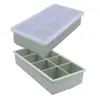 Caixa de Gelo Quadrada 8 Cubos de Gelo Doméstica Cubos de Gelo Grandes Molde Criativo para Fazer Gelo com Tampa Bandeja de Gelo de Silicone de Grau Alimentício