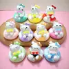 Anillo Inflable Estéreo Grande Animal Cascabel Gato Pequeño Joyería DIY Resina Accesorios Pequeños Paisaje en Miniatura Adornos para Coche