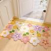 Alfombra de Piso con Bucle de Seda Flor de Puerta Alfombra Antideslizante Alfombra Resistente a la Suciedad Puerta de Entrada Puerta de Casa Alfombra de Pie de Seda Alfombra de Corte