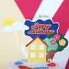 Erliyan Decoración para Hornear Pasteles Árbol de Fieltro Verde Bosque Set de Inserciones Árbol Frutal Inserción Arcilla Suave Movimiento