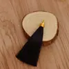 Anel de puxar 8cm fio dourado chapéu canelado borla borla marcador de página pingente sachê diy sachê borla leque borla