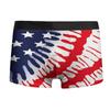 Calzoncillos bóxer de seda de leche con cintura media y elásticos para hombre, con estampado del Día de la Independencia de Amazon, transfronterizos