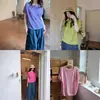 Loja Oficial Dan Nong de Xangai/Primavera/Verão 2026 Feminino Estilo Japonês Algodão e Linho Camiseta Artística Clássica Solta Manga Curta Top