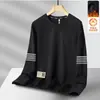 Sudadera de Hombre Cuello Redondo Estampada Otoño e Invierno Nueva Suelta Terciopelo Manga Larga Jersey Moda Casual Versátil Camiseta Interior Moderna Hombre