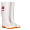 Botas Sanitarias Blancas de Chef para Fábrica de Alimentos de Alto Caña Media Impermeables Antideslizantes Resistentes al Aceite Ácido y Álcali Calzado de Trabajo para Hombres y Mujeres