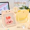 Espejo de maquillaje portátil con dibujos animados para colgar en la pared, espejo de tocador para el hogar, de escritorio para niños, espejo plegable para estudiantes y niñas.