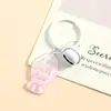 Llavero de Pixel Art Tarjeta de Pez Pequeño Transparente Anillo con Llavero de Campana Colgante Encanto Linda para Bolsos Materiales de Pixel Art DIY