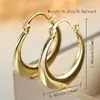 Pendientes de aro estilo minimalista transfronterizos con diseño redondo geométrico brillante chapado en oro, que ofrecen una sensación de lujo ligero y alta gama, adecuados para el uso diario.