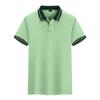 Camisa publicitária de algodão de seda gelada, roupa de trabalho personalizada, respirável, absorvente de suor, manga curta, polo cultural com logotipo impresso