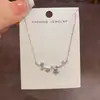 Estilo Coreano Lujo Ligero Exquisita Moda Circonita Estrella Explosiva Cadena de Clavícula de Una Palabra Sonrisa Temperamento Versátil Súper Brillante Nuevo Estilo
