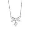 Aretes de Hilo para Oreja con Borla de Cobre Puro y Lazo Largo con Pedrería Set de Joyería de Collar con Zirconia en Forma de Corazón Exquisito de Nicho