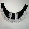 Babero para gato blanco y negro transfronterizo, collar de muñeca, ribete de encaje, bufanda a rayas para perro, venta al por mayor