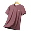 Camiseta de Seda de Hielo Transfronteriza para Hombre Deportiva de Manga Corta Talla Grande Cuello Redondo para Correr Velocidad Ropa Suelta Manga Corta Verano Delgada