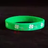 Pulsera de Silicona de Buena Suerte con Patrón de Trébol de Cuatro Hojas Grabado Hundido Pulsera Amor Sol para Hombres y Mujeres