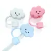 Chapéu de palha com flor colorida tampa de palha para poeira acessórios de decoração diy manga de palha plug de poeira PVC transfronteiriço