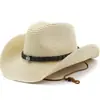 Cinturón azul turquesa transfronterizo Sombrero de paja Xizang Sombrero de vaquero occidental plegable estilo étnico Sombrero de paja