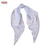 Bufanda de Seda Vintage de Moda Nueva de Verano con Estampado de Flor de Anacardo Pañuelo para la Cabeza Versátil de Algodón Lino Diamante Bufanda Larga Correa para el Cabello