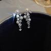 Prata Pin Diamante Pérola Geométrica Tassel Brincos Europeu e Americano Exagerado High-end Temperamento Orelha Gota Brincos da moda Venda por atacado Mulheres
