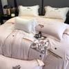 Juego de cama bordado de algodón de cuatro piezas 40 13372 funda nórdica sábana funda de almohada juego de cama bordado venta al por mayor Nantong