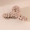 Presilha de Cabelo de Pelúcia, Presilha de Garra Fofa, Presilha Tubarão para Volume de Cabelo Grande, Presilha de Garra para Cabelo na Nuca Outono e Inverno, Acessório de Cabelo Simples