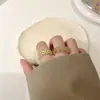 Anillo de Dos Piezas con Cara Sonriente de Moda para Mujer 2022 Nuevo Viento Frío Diseño de Nicho Sensación Anillo Acrílico