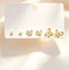 Novedades de Verano: Delicados Pendientes de Circonita Microincrustada, Juego de Tres Pares, Frescos y Dulces, Pendientes Versátiles y Elegantes con Circonita Microincrustada