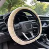 Cubierta de Felpa para Volante de Coche de Invierno Elástica Estirable Cubierta de Agarre de Felpa Transfronteriza AliExpress Sencilla Cubierta Antihielo para Agarre de Mano