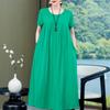 Camisón de algodón y seda para mujer de mediana edad y mayor, de verano, holgado, informal, de manga corta, para el hogar, talla grande