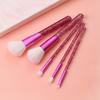 Set de 5 Brochas de Maquillaje con Cerdas Suaves de Fibra para Polvo, Rubor y Fijación del Maquillaje