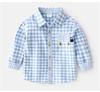 En stock nueva camisa de cuadros de primavera para niños camisa de manga larga estilo coreano para niñas camisa de cuello de solapa para interiores cárdigan de algodón
