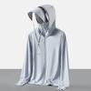 Ropa de protección solar estilo JiaoXia para mujer, verano, ropa de piel de hielo, anti-ultravioleta, transpirable, ala de sombrero desmontable, ropa de pesca para hombre