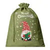 Bolsas de Arpillera Navideñas, Bolsas de Regalo para Fiestas Infantiles, Bolsas de Dulces de Lino con Cordón, Bolsas de Empaque de Regalo de Muñeco de Nieve Navideño