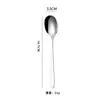 Colher Estilo Coreano Colher de Aço Inoxidável 304 Colher Espessa para Misturar Colher de Gelo Colher de Café Colher de Jantar Doméstica Colher de Sobremesa