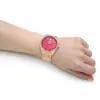 Libro Rojo Pequeño Versión de Alta Gama del Mismo Estilo de Wei Azul Hielo Triturado Rojo Rosa Sexy Exquisito Moda de Alta Gama Reloj con Correa de Acero y Cuarzo