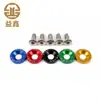Arandela Hexagonal para Modificación de Matrícula, Junta Decorativa, Arandela de Fijación de Matrícula, Tuerca de Tornillo, Anillo Plano de Aluminio M6