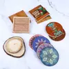Porta-copos Especial Cerâmica Tiki Bar Vintage Absorvente Bambu Trançado Tronco Natural Base de Bambu