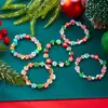 Pulsera Navideña Transfronteriza Europea y Americana Nueva Moda Versátil Arcilla Suave Papá Noel Muñeco de Nieve Pulsera de Cuentas
