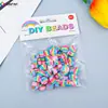 Embalagem com Fecho Argila Macia Fruta Pulseira DIY Contas Soltas Fio para Montar Pulseira Acessórios de Joias Contas Fruta de Argila Macia