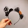 Pinza para el pelo de fiesta de Navidad y Halloween Disfraz Pinza de calabaza y fantasma Tocado divertido Clip de malla oscura Diadema de araña