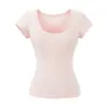 Top Elástico de Manga Corta con Cuello en U Ajustado a la Cintura Estilo Chica Picante Verano Estilo Manga Figura Favorecedora Rayón Hombro Normal Camiseta para Mujer Puro Deseo Ajustado