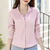 Chaqueta Cárdigan con Cremallera Derong Transfronteriza para Mujer, Sudadera Pequeña de Manga Larga, Nuevo Top Versátil Casual Otoño e Invierno 2025