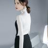 Camisa de cuello alto y manga larga para otoño e invierno, nueva base interior, elegante blusa falsa de dos piezas.