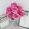 Flores Artificiales para Boda, Rosas de Diamante de Nueve Cabezas, Arreglos Florales para Salón de Bodas, Decoraciones para Pasillo, Exhibición en Casa, Flores de Seda para Exportación