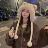 Sombrero de Orejas de Zorro y Bufanda Todo en Uno para Mujer Invierno Animal Peludo Más Bufanda Juego de Dos Piezas Casual y Versátil