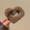 Maillard Love Plush Small Grab Clip Feminino Outono e Inverno Meio Laço Grampo de Cabelo Headwear Elegante Tubarão Grampo de Cabelo Grampo
