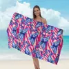 Toalha de Praia Estampada Transfronteiriça, Xale de Praia de Microfibra para Adultos, Toalha de Banho Absorvente de Água de Secagem Rápida, Toalha para Esportes Aquáticos