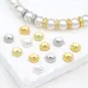 Anillo de Diamante Cóncavo Chapado en Oro Real de 18 Quilates que Conserva el Color Cuentas Espaciadoras en Forma de Moneda para Accesorios de Pulsera y Collar DIY D93