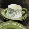 Juego de Tazas de Café Cerámicas Retro Tazas para Pareja Té de la Tarde Souvenir de Alto Valor Caja de Regalo Retro Regalo al por Mayor